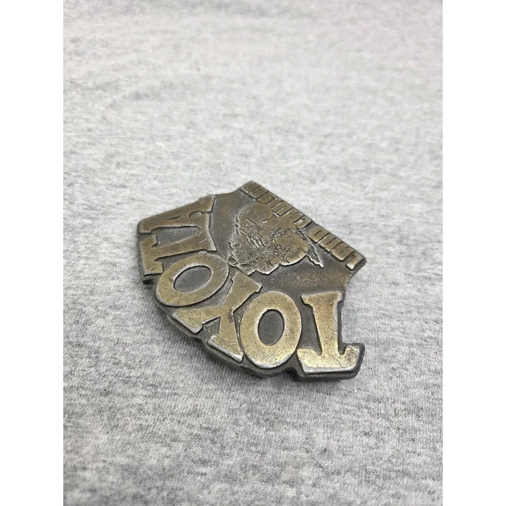 Rare Vintage Antique Solid Brass Toyota Land Cruiser Heavy Belt Buckle Mens